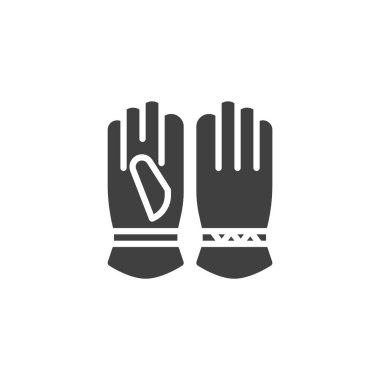 Kış eldivenleri vektör simgesi. Mobil konsept ve web tasarımı için düz tabela. Deri Eldivenler simgesi. Sembol, logo çizimi. Vektör grafikleri