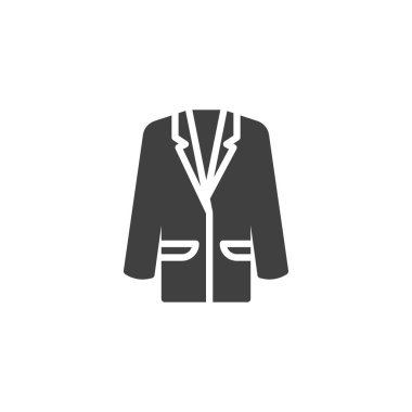 Ceket vektör simgesi. Mobil konsept ve web tasarımı için düz tabela. Blazer ceket simgesi. Sembol, logo çizimi. Vektör grafikleri