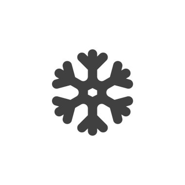 Kar Tanesi şekil vektör simgesi. Mobil konsept ve web tasarımı için düz tabela. Kış Kar Tanesi sembolü. Kış ve dondurucu sembol, logo çizimi. Vektör grafikleri