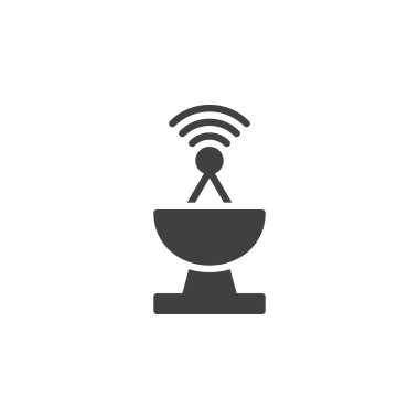 GPS uydu vektör simgesi. Mobil konsept ve web tasarımı için düz tabela. GPS Uydu Sinyali simgesi simgesi. Sembol, logo çizimi. Vektör grafikleri