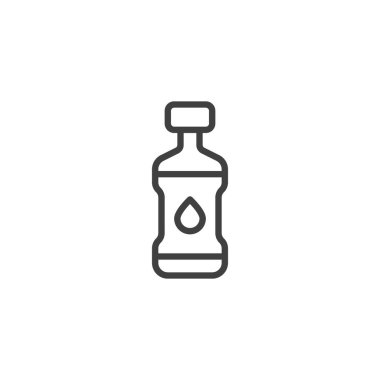 Bir şişe su hattı ikonu. Mobil konsept ve web tasarımı için doğrusal biçim işareti. Su şişesi ana hatlı vektör simgesi. Sembol, logo çizimi. Vektör grafikleri