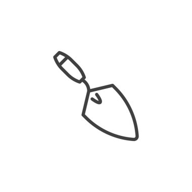 Malafat çizgisi simgesi kazılıyor. Mobil konsept ve web tasarımı için doğrusal biçim işareti. Küçük bir el bilgisayarı mala taslak vektör ikonu. Sembol, logo çizimi. Vektör grafikleri