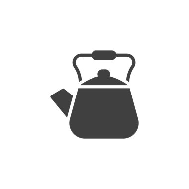 Çaydanlık vektör simgesi. Mobil konsept ve web tasarımı için düz tabela. Çaydanlık kabartma sembolü. Sembol, logo çizimi. Vektör grafikleri