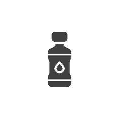 Su şişesi vektör simgesi. Mobil konsept ve web tasarımı için düz tabela. Bir şişe su kabartma ikonu. Sembol, logo çizimi. Vektör grafikleri