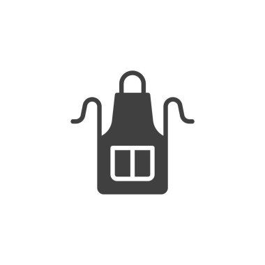 Cep vektör simgesi olan önlük. Mobil konsept ve web tasarımı için düz tabela. Bahçıvan önlüğü sembolü. Sembol, logo çizimi. Vektör grafikleri