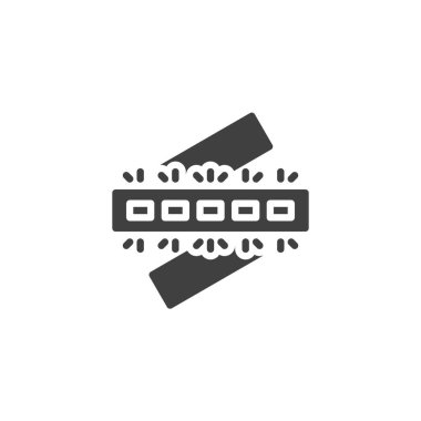 LED ışıklar vektör simgesi şeridi. Mobil konsept ve web tasarımı için düz tabela. LED Strip sembolü. Sembol, logo çizimi. Vektör grafikleri