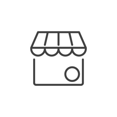 İş listeleri çizgisi simgesini yönetiyorum. Mobil konsept ve web tasarımı için doğrusal biçim işareti. Depo önü çizgisi vektör simgesi. Sembol, logo çizimi. Vektör grafikleri