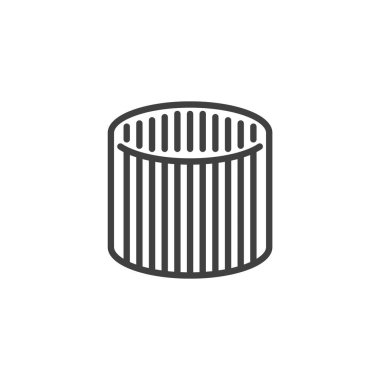 Blower Motor hattı simgesi. Mobil konsept ve web tasarımı için doğrusal biçim işareti. Motor ana hatlı vektör simgesini uçur. Sembol, logo çizimi. Vektör grafikleri