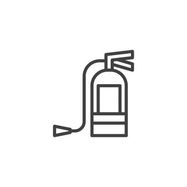 Yangın söndürme hattı simgesi. Mobil konsept ve web tasarımı için doğrusal biçim işareti. Yangın söndürücü ana hat vektör simgesi. Sembol, logo çizimi. Vektör grafikleri