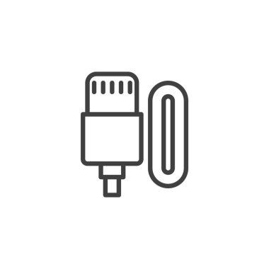 Bağlantı tipi simgesi. Mobil konsept ve web tasarımı için doğrusal biçim işareti. Bağlantı dış hat vektör simgesi. Sembol, logo çizimi. Vektör grafikleri