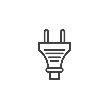 Avrupa Fiş Hattı simgesi. Mobil konsept ve web tasarımı için doğrusal biçim işareti. İki pim ana hatlı vektör simgesi. Sembol, logo çizimi. Vektör grafikleri