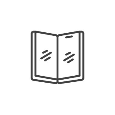 Katlanabilir Telefon Hattı simgesi. Mobil konsept ve web tasarımı için doğrusal biçim işareti. Katlanabilir akıllı telefon ana hatlı vektör simgesi. Sembol, logo çizimi. Vektör grafikleri