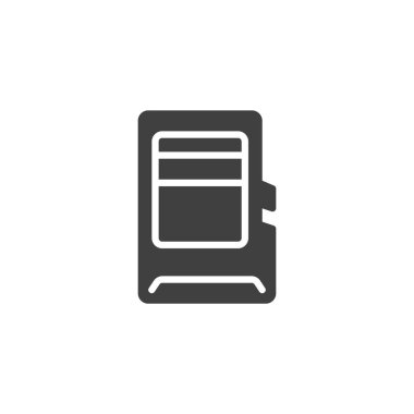 Mikro SD kart vektör simgesi. Mobil konsept ve web tasarımı için düz tabela. Mobil Hafıza Kartı simgesi. Sembol, logo çizimi. Vektör grafikleri