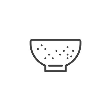 Matcha Bowl çizgi ikonu. Mobil konsept ve web tasarımı için doğrusal biçim işareti. Matcha bowl taslak vektör simgesi. Japon çay geleneği sembolü, logo çizimi. Vektör grafikleri