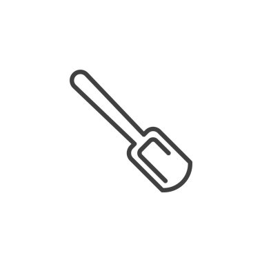 Çay kepçesi çizgisi simgesi. Mobil konsept ve web tasarımı için doğrusal biçim işareti. Küçük bir bambu kepçesi vektör ikonu. Kibrit sembolü, logo çizimi ölçülüyor. Vektör grafikleri