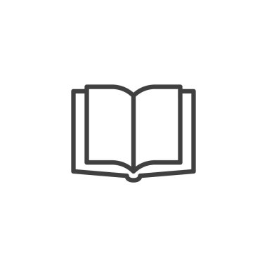 Kitap sayfalarının satır simgesini aç. Mobil konsept ve web tasarımı için doğrusal biçim işareti. Adres defteri ana hatlı vektör simgesi. Sembol, logo çizimi. Vektör grafikleri
