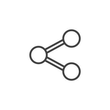 Paylaş, satır simgesi gönder. Mobil konsept ve web tasarımı için doğrusal biçim işareti. Bağlantı ana hat vektör simgesini paylaş. Sembol, logo çizimi. Vektör grafikleri