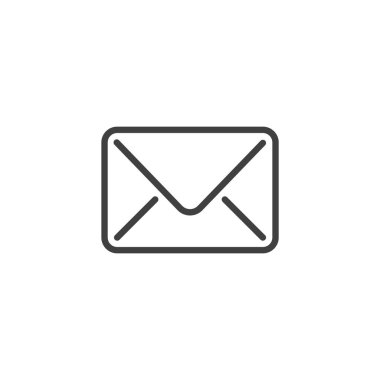 E- posta ileti satırı simgesi. Mobil konsept ve web tasarımı için doğrusal biçim işareti. Basit bir zarf ana hatlı vektör simgesi. Sembol, logo çizimi. Vektör grafikleri