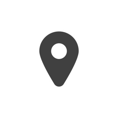 GPS işaretleyici vektör simgesi. Mobil konsept ve web tasarımı için düz tabela. Harita işaretleyici simgesi simgesi. Navigasyon logosu sembolü, logo çizimi. Vektör grafikleri