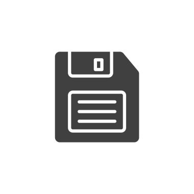 Depolama vektör simgesini göster. Mobil konsept ve web tasarımı için düz tabela. Disket kabartma simgesi. Sembol, logo çizimi. Vektör grafikleri