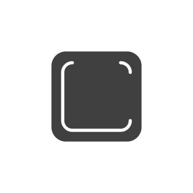 Uygulama düğmesi vektör simgesi. Mobil konsept ve web tasarımı için düz tabela. Yuvarlak kenarlı bir sembol. Sembol, logo çizimi. Vektör grafikleri