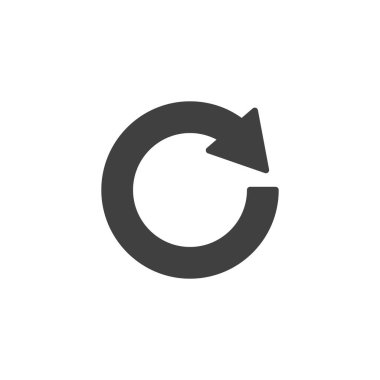 Dönen ok vektör simgesi. Mobil konsept ve web tasarımı için düz tabela. Ok simgesini yükle. Veri sembolü yükleniyor, logo illüstrasyonu. Vektör grafikleri