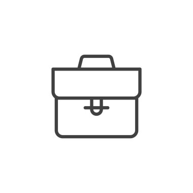 Evrak çantası çizgisi simgesi. Mobil konsept ve web tasarımı için doğrusal biçim işareti. Taslak vektör ikonu olan bir iş davası. Sembol, logo çizimi. Vektör grafikleri