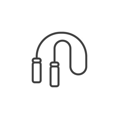 Jump rope line icon. linear style sign for mobile concept and web design. Skipping rope outline vector icon. Symbol, logo illustration. Vector graphics