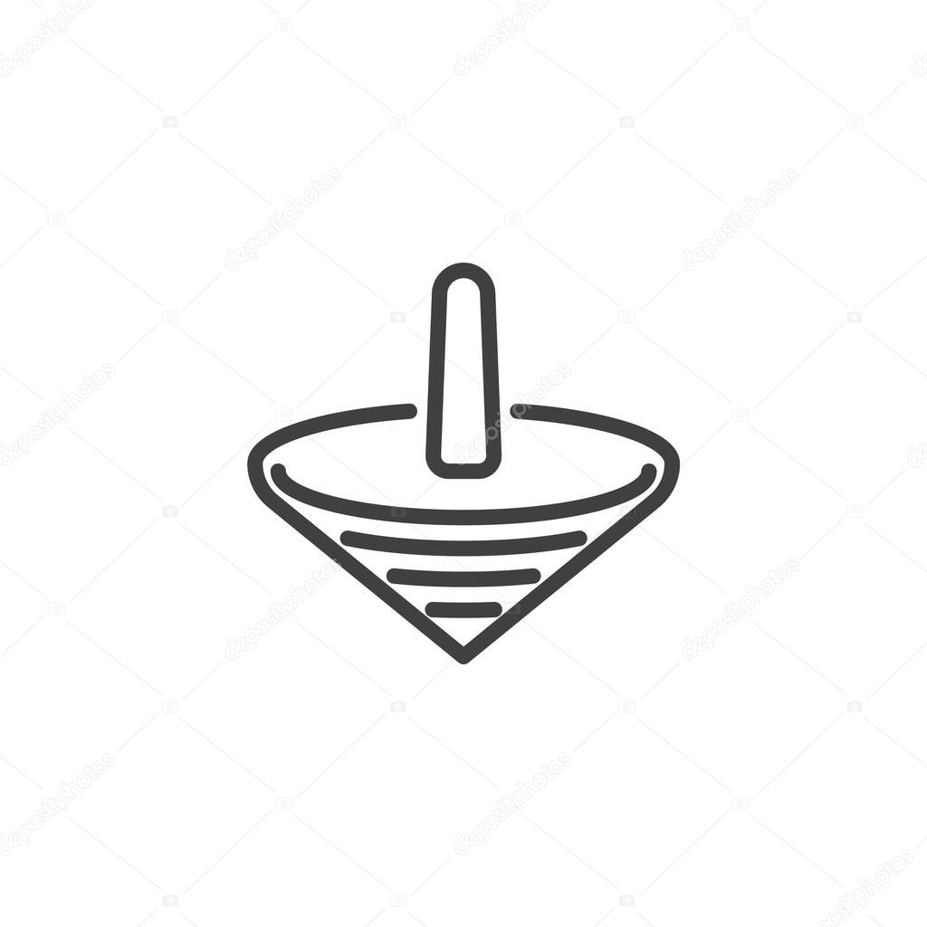 Spinning top line icon. linear style sign for mobile concept and web design. Spin toy outline vector icon. Symbol, logo illustration. Vector graphics