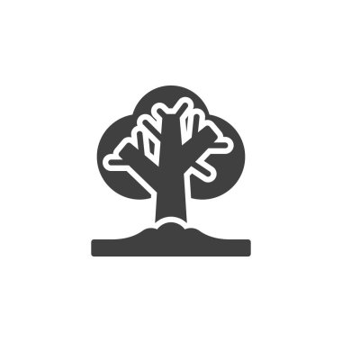 Ağaç vektör simgesi. Mobil konsept ve web tasarımı için düz tabela. Tek Ağaç kabartma simgesi. Sembol, logo çizimi. Vektör grafikleri