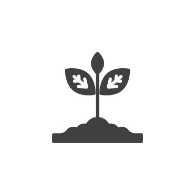 Büyüyen filizlenme vektör simgesi. Mobil konsept ve web tasarımı için düz tabela. Büyüyen bitki sembolü. Sembol, logo çizimi. Vektör grafikleri