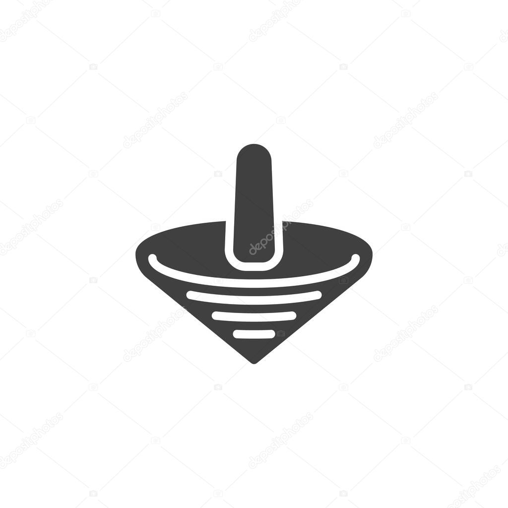 Spin toy vector icon. filled flat sign for mobile concept and web design. Spinning top glyph icon. Symbol, logo illustration. Vector graphics