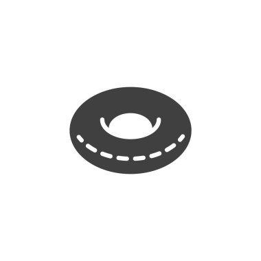 Şişirilebilir halka vektör simgesi. Mobil konsept ve web tasarımı için düz tabela. Yüzük sembolü simgesi. Sembol, logo çizimi. Vektör grafikleri