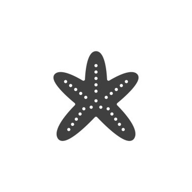 Denizyıldızı vektör simgesi. Mobil konsept ve web tasarımı için düz tabela. Beş noktalı deniz yıldızı sembolü. Sembol, logo çizimi. Vektör grafikleri