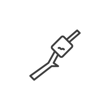 Marshmallow çizgisi ikonu ile devam et. Mobil konsept ve web tasarımı için doğrusal biçim işareti. Şekerlemeli şiş ana hatlı vektör ikonu. Sembol, logo çizimi. Vektör grafikleri