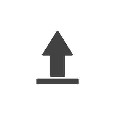 Oku katı glyph simgesini yükle. Dosya ya da veri yüklemesini temsil eden yukarı doğru oklu bir asgari vektör simgesi. Bu katı simge bir glif- biçimi ağ sembolü gibi davranır.