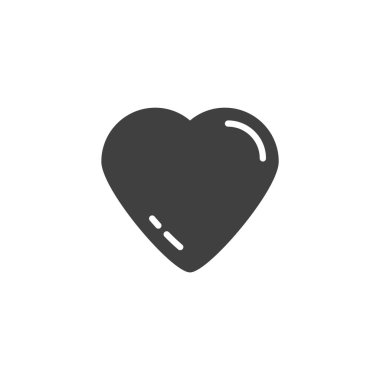Kalp şekli katı vektör simgesi. Glifi simgesi sağlık ve bakımı simgeliyor. Bu simge sağlık, sevgi ve tıbbi semboller için idealdir..