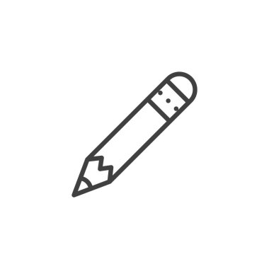 Kalem çizimi simgesi. Klasik bir kalemin taslak vektör simgesini temizle. Bu simge eğitim, çizim ve yazma bağlamlarına uyuyor. Çok yönlü bir simge.