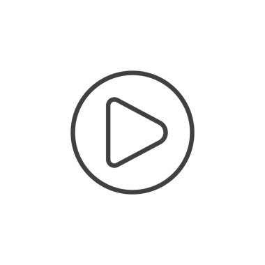 Düğme satırı simgesini çal. Üçgen oyun sembolünün ana simge vektörü. Bu simge video öğrenme, ortam oynatma ve dijital eğitime uygundur.