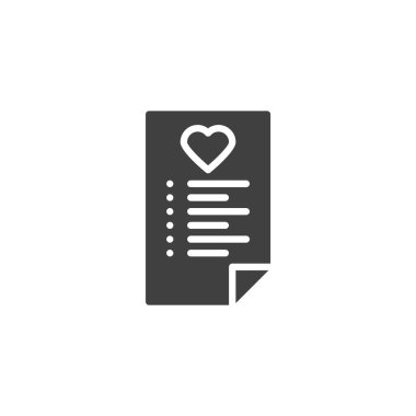 Katı simgeyi kabartma vektör biçiminde gözden geçir. Kalp şeklinde bir etiket, müşteri sevgisini ya da en sevdiği eşyaları sembolize ediyor. İdeal gözden geçirme simgesi ve ekommerce işareti.