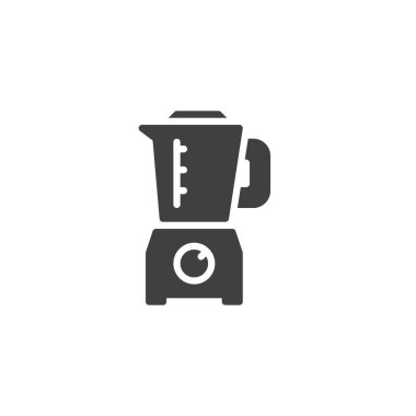 Blender aygıtı katı glifli sürahi ve baz. Modern bir mutfak vektör ikonu yiyecek sembolü smoothie ve içecek işareti için idealdir.