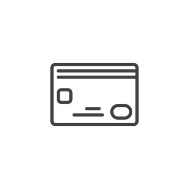 Kredi kartı ödeme hattı simgesi. Manyetik şeritli bir kartın ana simgesi. Bu seyahat simgesi yurtdışındaki alımlar ve harcamalar için bir semboldür..