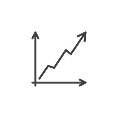 Yükselen eğri ve noktaları olan çizgi çizgisi simgesi. Büyümeyi, azalmayı ve performans işaretini temsil eden taslak vektör simgesi. Bu simge verideki eğilimleri ve analizleri sembolize eder.
