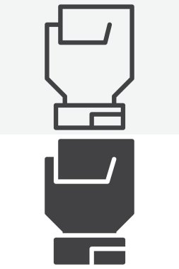 Çizgi çizgisi ve farklı stil simgesi setinde boks eldiveni. Düzenlenebilir felçli vektör simgesi, savaş işareti ve dövüş sporları, spor salonu ve UI için sembol.