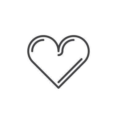 Kalp şeklindeki ikon, aşkı ya da favoriyi temsil ediyor. Sosyal medya reaksiyonları için basit özet vektör simgesi, takdir ve duygunun işareti ve simgesi.