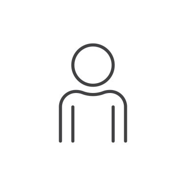 Profil avatar çizgisi simgesi bir insan taslağı gösteriyor. Kullanıcı, hesap veya profil tanımlaması için taslak vektör simgesi, imza ve simgesi.