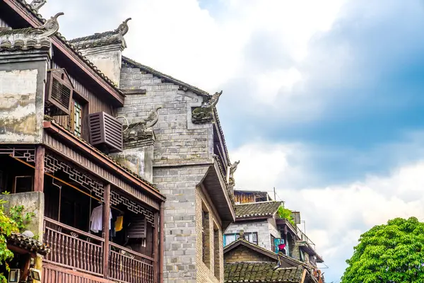 stock image Traditional Stone Brick Architecture and Miao Cultural Elements in Fenghuang Ancient Town, Fenghuang County, Xiangxi