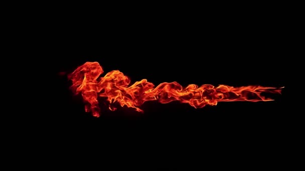 Super Slow Motion Shot Von Burning Plank Isoliert Auf Schwarz — Stockvideo