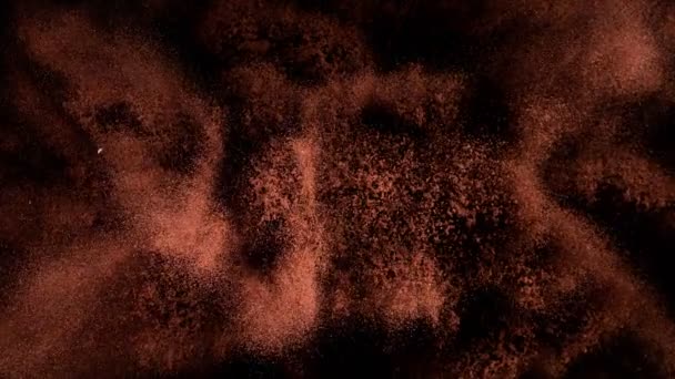 Kara Arkaplan Yerden Kahve Patlaması Nın Süper Yavaş Çekimi Çözünürlükte — Stok video