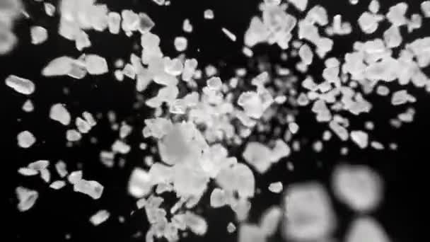 Super Slow Motion Detail Skott Salt Som Flyger Mot Kameran — Stockvideo